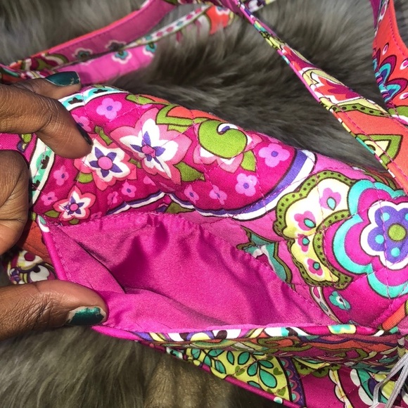 VERA BRADLEY PINK SWIRLS SMALL FLAP CROSSBODY*NWT* - Picture 5 of 7